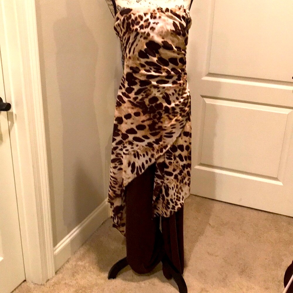 Bisou Bisou leopard strapless pant suit Size 10